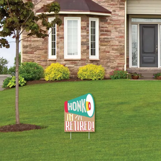 Big Dot of Happiness Honk, I'm Retired - Outdoor Lawn Sign - Retirement Party Yard Sign - 1 Piece {4}