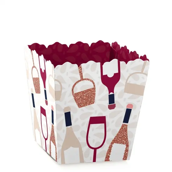 Big Dot of Happiness But First, Wine - Party Mini Favor Boxes - Wine Tasting Party Treat Candy Boxes - Set of 12 {1}