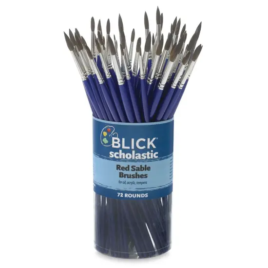 Blick Scholastic Red Sable Brush Set - Round, Set of 72 {1}