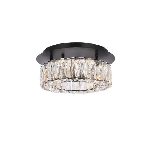 Monroe 12 inch LED Single flush mount in black {1}