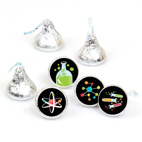 Big Dot of Happiness Scientist Lab - Baby Shower Birthday Party Round Candy Sticker Favors - Labels Fits Chocolate Candy (1 sheet of 108) {1}