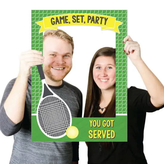 Big Dot of Happiness You Got Served - Tennis - Baby Shower or Birthday Party Selfie Photo Booth Picture Frame & Props - Printed on Sturdy Material {4}