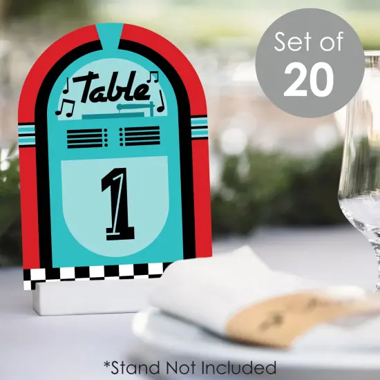 Big Dot of Happiness 50&rsquo;s Sock Hop - 1950s Rock N Roll Party Double-Sided 5 x 7 inches Cards - Table Numbers - 1-20 {3}