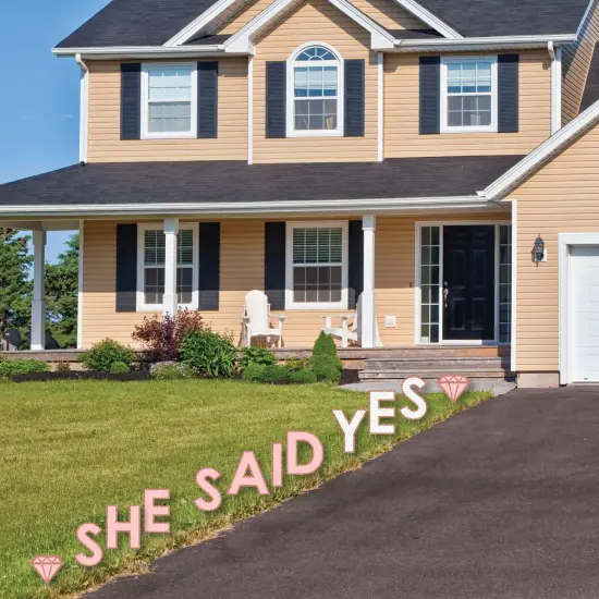 Big Dot of Happiness Bride Squad - Yard Sign Outdoor Lawn Decorations - Rose Gold Bridal Shower or Bachelorette Party Yard Signs - She Said Yes {4}