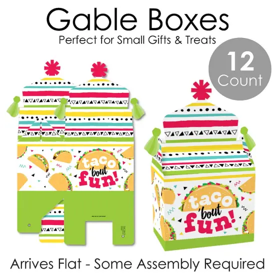 Big Dot of Happiness Taco 'Bout Fun - Treat Box Party Favors - Fiesta Goodie Gable Boxes - Set of 12 {7}