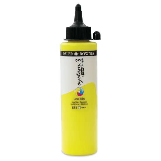 Daler-Rowney System3 Fluid Acrylic - Lemon Yellow, 250 ml {1}