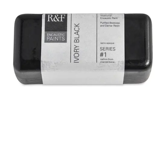 R&F Encaustic Paint Block - Ivory Black, 104 ml block {1}