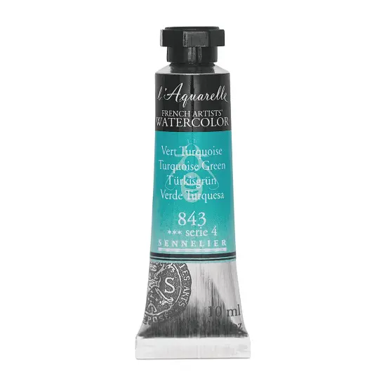 Sennelier French Artists' Watercolor - Turquoise Green, 10 ml Tube {2}