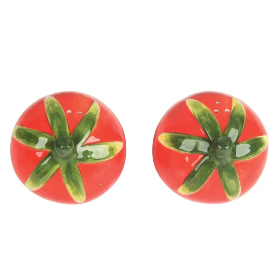 Red Tomato Salt & Pepper Shakers Set of 2 Spring Summer Dining Decor {4}