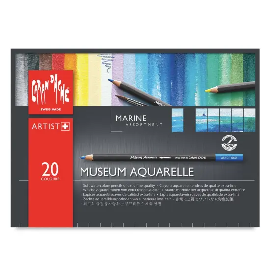 Caran D'Ache Museum Aquarelle Pencil Set - Set of 20, Marine Colors {1}