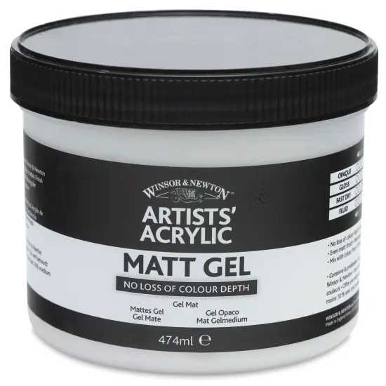 Winsor & Newton Artists' Acrylic Matt Gel Medium - Matte, 474 ml jar {2}