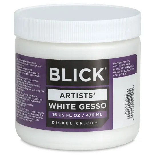 Blick Artists Acrylic Gesso - White, 16 oz jar {1}