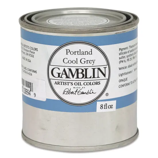 Gamblin Artists' Oil Color - Portland Cool Gray, 8 oz can {1}