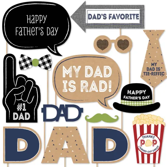 Big Dot of Happiness My Dad is Rad - Father's Day Photo Booth Props Kit - 20 Count {1}