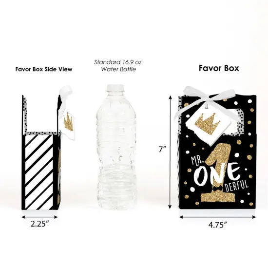 Big Dot of Happiness 1st Birthday Little Mr. Onederful - Boy First Birthday Party Favor Boxes - Set of 12 {3}