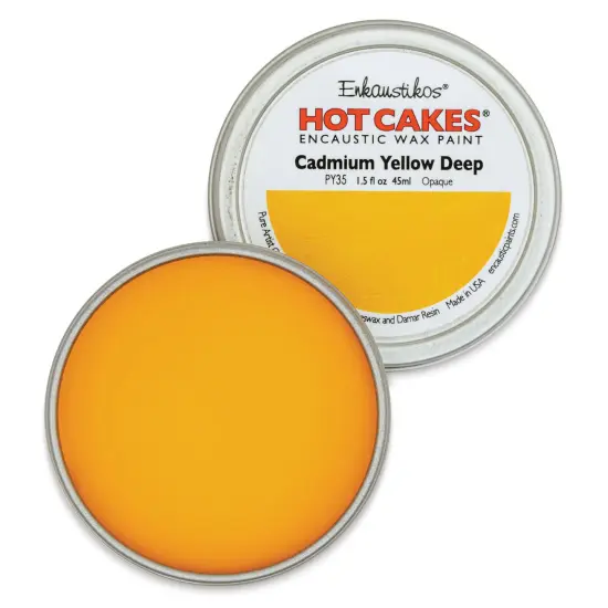 Enkaustikos Hot Cakes Encaustic Paint - Cadmium Yellow Deep, 45 ml tin {1}