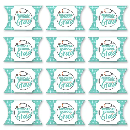 Big Dot of Happiness Medical School Grad - Favor Gift Boxes - Doctor Graduation Party Large Pillow Boxes - Set of 12 {6}