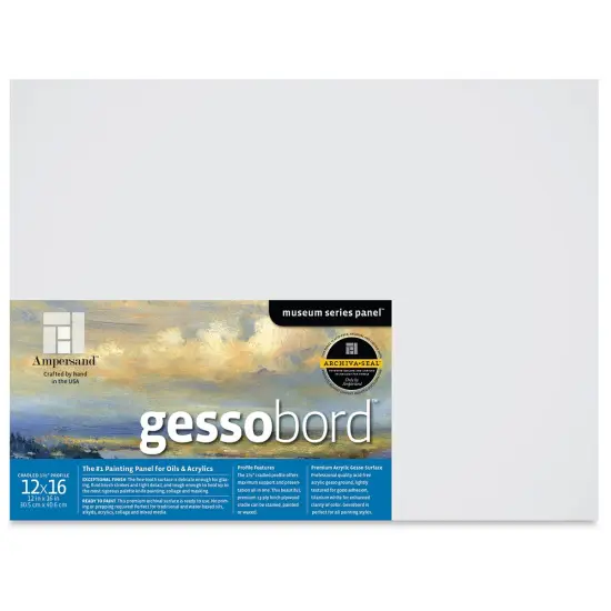 Ampersand Gessobord - 12" x 16", 1-1/2" Cradled {1}