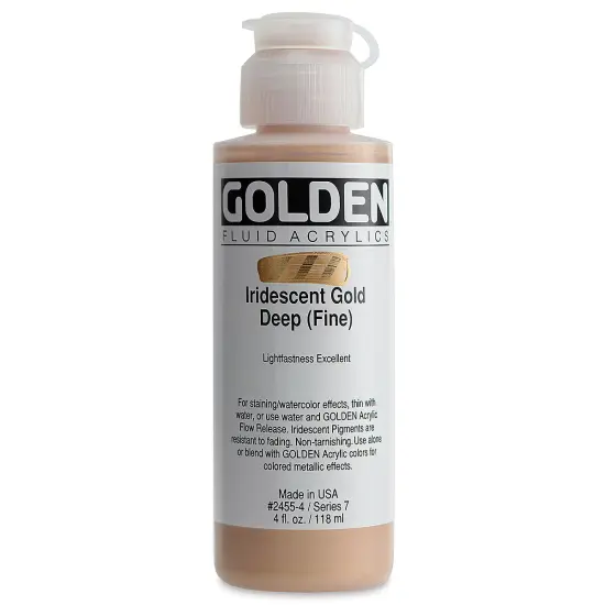 Golden Fluid Acrylics - Iridescent Gold Deep (Fine), 4 oz bottle {2}