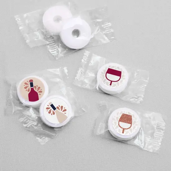 Big Dot of Happiness But First, Wine - Wine Tasting Party Round Candy Sticker Favors - Labels Fits Chocolate Candy (1 sheet of 108) {4}