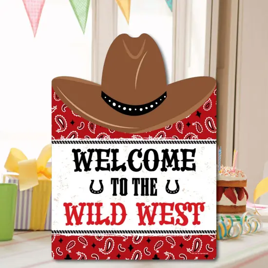 Big Dot of Happiness Western Hoedown - Party Decorations - Wild West Cowboy Party Welcome Yard Sign {7}