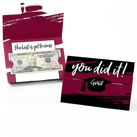 Big Dot of Happiness Maroon Grad - Best is Yet to Come - Burgundy Graduation Party Money and Gift Card Holders - Set of 8 {1}