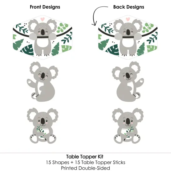Big Dot of Happiness Koala Cutie - Bear Birthday Party and Baby Shower Centerpiece Sticks - Table Toppers - Set of 15 {6}