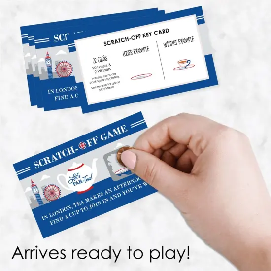 Big Dot of Happiness Cheerio, London - British UK Party Game Scratch Off Cards - 22 Count {3}