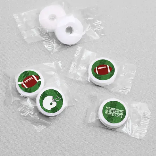 Big Dot of Happiness End Zone - Football - Baby Shower or Birthday Party Round Candy Sticker Favors - Labels Fits Chocolate Candy (1 sheet of 108) {4}
