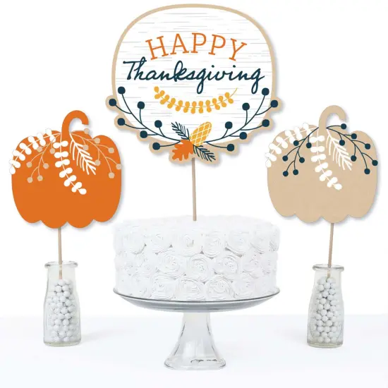 Big Dot of Happiness Happy Thanksgiving - Fall Harvest Party Centerpiece Sticks - Table Toppers - Set of 15 {4}