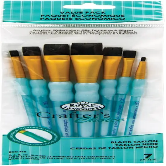 Crafter's Choice Black Taklon Shader Brush Value Pack 7/Pkg {1}
