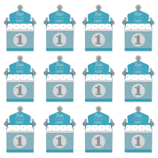 Big Dot of Happiness 1st Birthday Boy - Fun to be One - Treat Box Party Favors - First Birthday Party Goodie Gable Boxes - Set of 12 {6}
