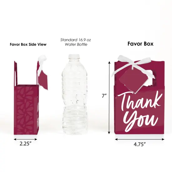 Big Dot of Happiness Burgundy Elegantly Simple - Guest Party Favor Boxes - Set of 12 {3}