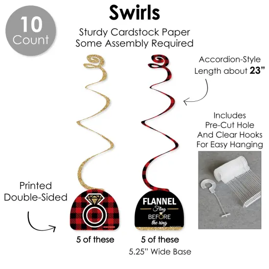 Big Dot of Happiness Flannel Fling Before The Ring - Buffalo Plaid Bachelorette Party Supplies Decoration Kit - Decor Galore Party Pack - 51 Pieces {6}