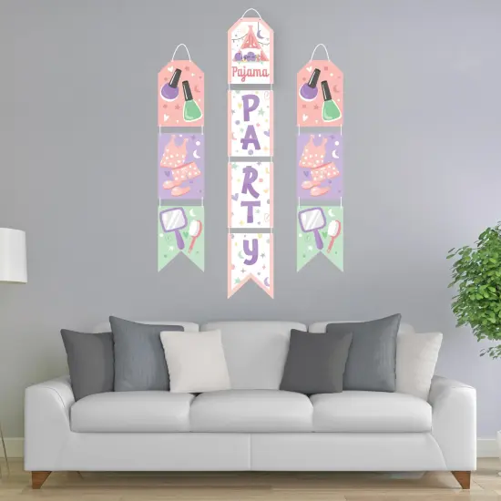 Big Dot of Happiness Pajama Slumber Party - Hanging Vertical Paper Door Banners - Girls Sleepover Birthday Party Wall Decoration Kit Indoor Door Decor {3}