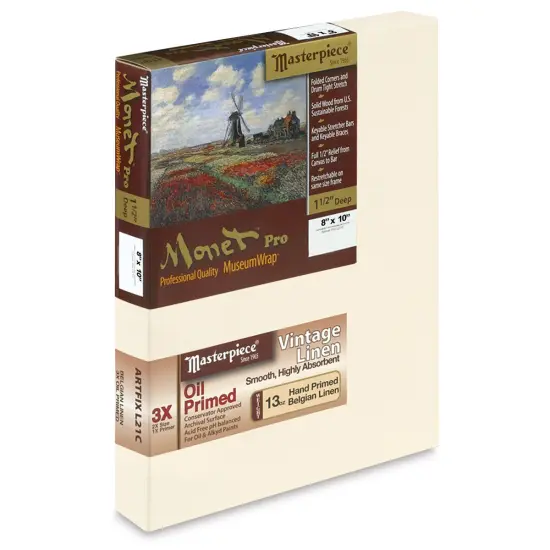 Masterpiece Monet Pro Linen Canvas - 8" x 10", Oil Primed {1}