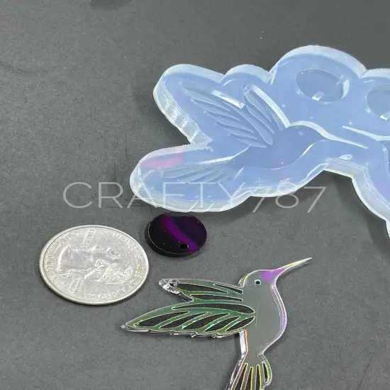 Hummingbird Dangle Earring Silicone Mold (D5) {4}