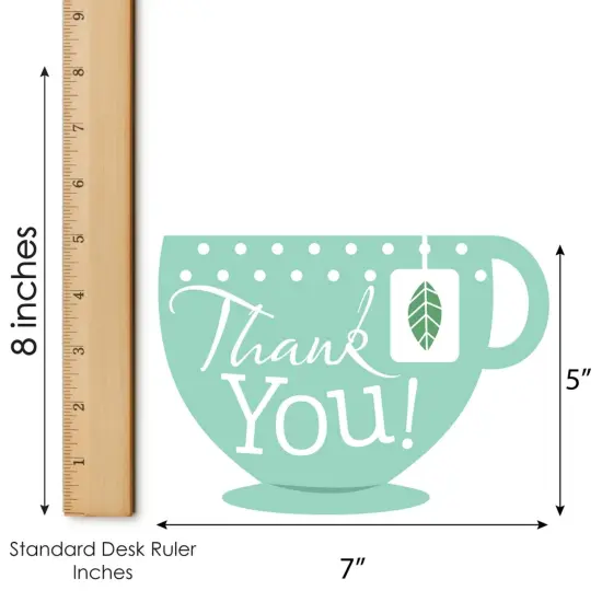 Big Dot of Happiness Floral Let's Par-Tea - Shaped Thank You Cards - Garden Tea Party Thank You Note Cards with Envelopes - Set of 12 {7}