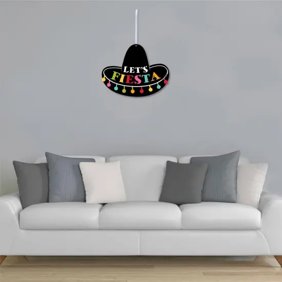 Big Dot of Happiness Let's Fiesta - Hanging Porch Fiesta Outdoor Decorations - Front Door Decor - 1 Piece Sign {4}