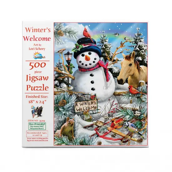 Sunsout Winter's Welcome 500 pc Christmas Jigsaw Puzzle 35194 {4}