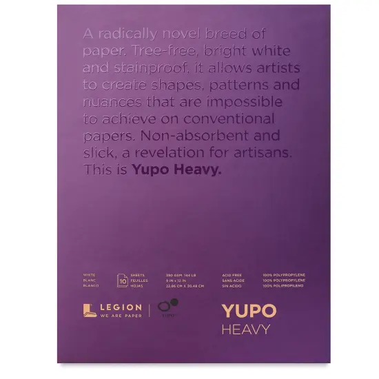 Legion Yupo Heavyweight Synthetic Paper Pad - 9" x 12", 10 Sheets {1}