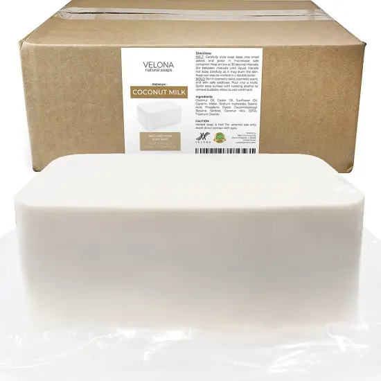 25 LB - Coconut Milk Glycerin Soap Base by Velona | SLS/SLES Free | Melt and Pour | Natural Bar for The Best Result for Soap Making&hellip; {1}