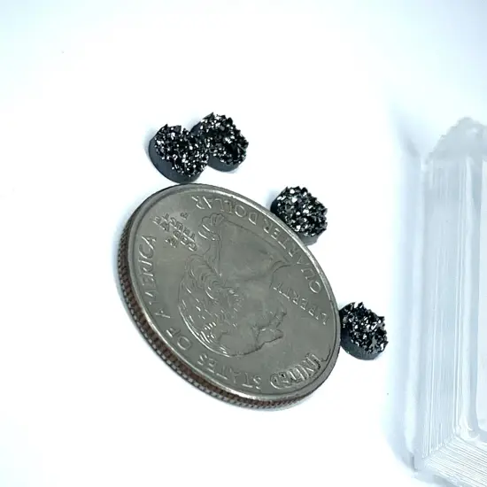 Circle 6mm Druzy Stud Earring Silicone Mold 4 Pairs(B10) {2}