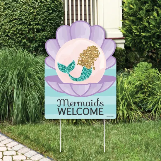 Big Dot of Happiness Let's Be Mermaids - Party Decorations - Birthday Party or Baby Shower Welcome Yard Sign {1}