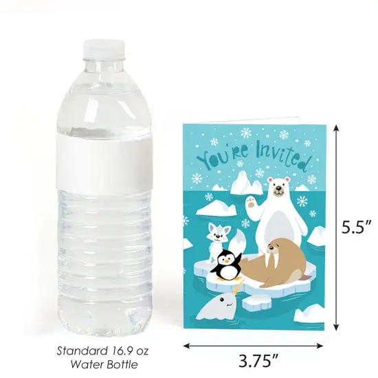 Big Dot of Happiness Arctic Polar Animals - Fill-in Winter Baby Shower or Birthday Party Invitations (8 Count) {4}