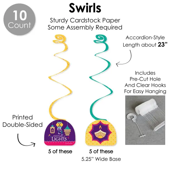 Big Dot of Happiness Happy Diwali - Festival of Lights Party Supplies Decoration Kit - Decor Galore Party Pack - 51 Pieces {6}