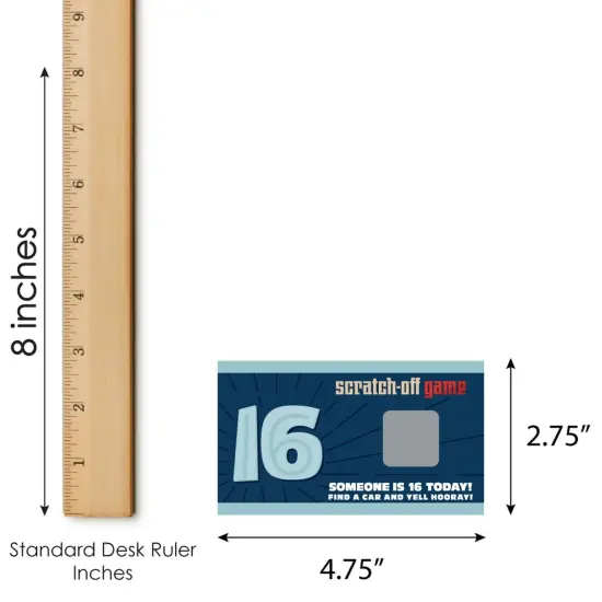 Big Dot of Happiness Boy 16th Birthday - Sweet Sixteen Birthday Party Game Scratch Off Cards - 22 Count {7}