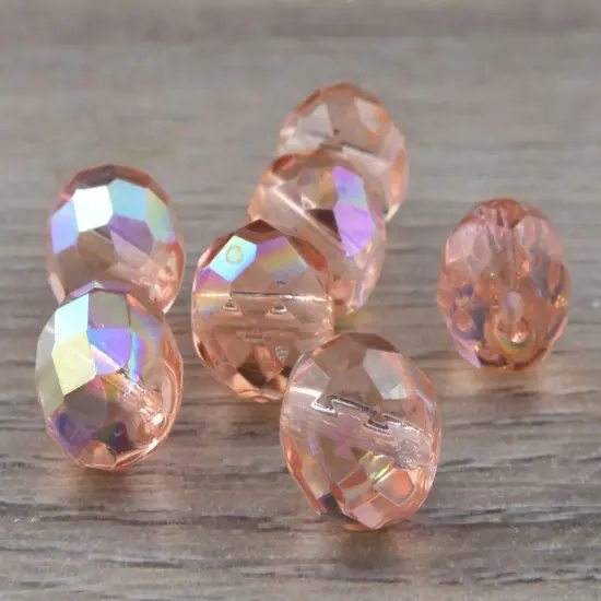 10mm Tea Rose AB Fire Polished Round Beads (16"Strand) {3}