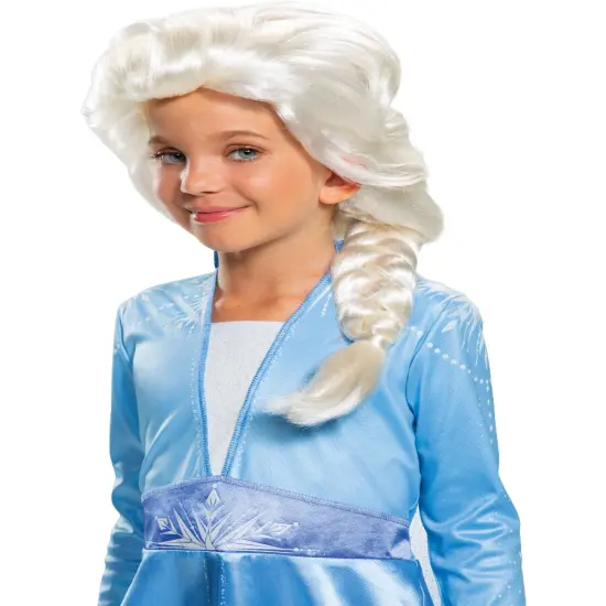 Girls Frozen 2 Elsa Wig Costume Accessory {1}