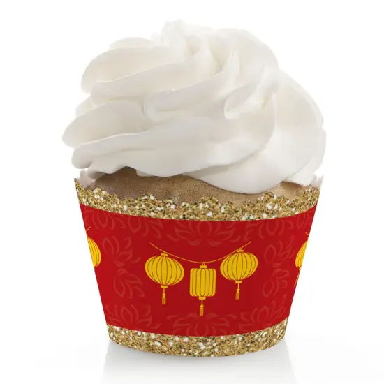 Big Dot of Happiness Lunar New Year Party Decorations - Party Cupcake Wrappers - Set of 12 {1}